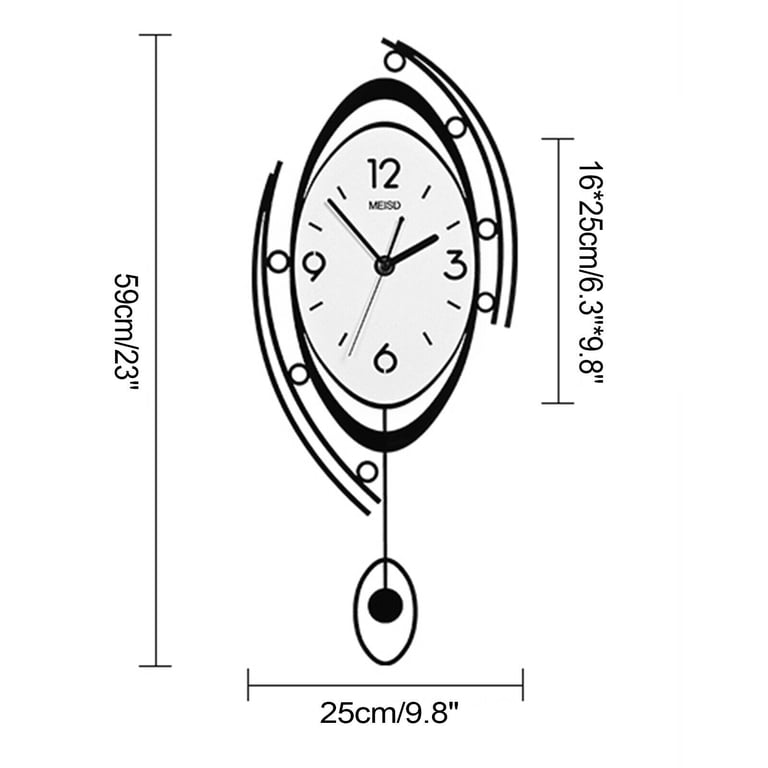 Large Abstract Metal Wall Clock - 56 Inch Black & White 3D Geometric Art Decor For Living Room, Bedroom, Dining Room