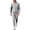 Light gray-Navy, variant on Men's 2Pc V Neck Tracksuit, 4 Way Stretch Reflective for Gym Running Black Light Gray S