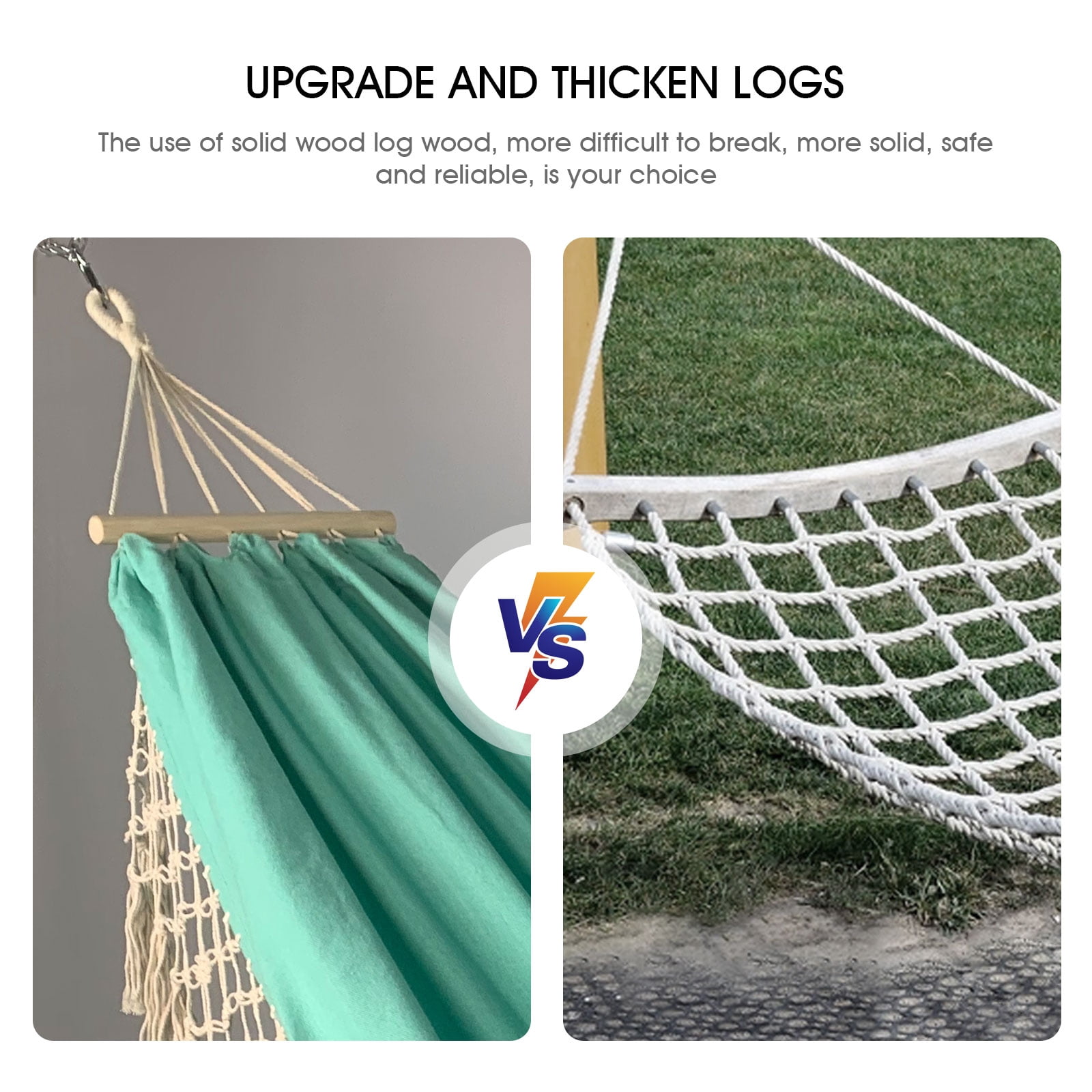 Portable Hammock Boho Tassel Nest Hammock Camping Double Hanging Swing Bed Suitable for Yard, Beach, Backyard, Garden (Green)