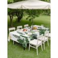 thumbnail image 3 of Outdoor Tablecloth with Umbrella Hole and Zipper, Green Christmas Tree Rectangle Table Cloth 52x70 Inch Waterproof Tablecloth, Winter Watercolor Gold Snowflakes Picnic Table Cover for Patio Camping, 3 of 7