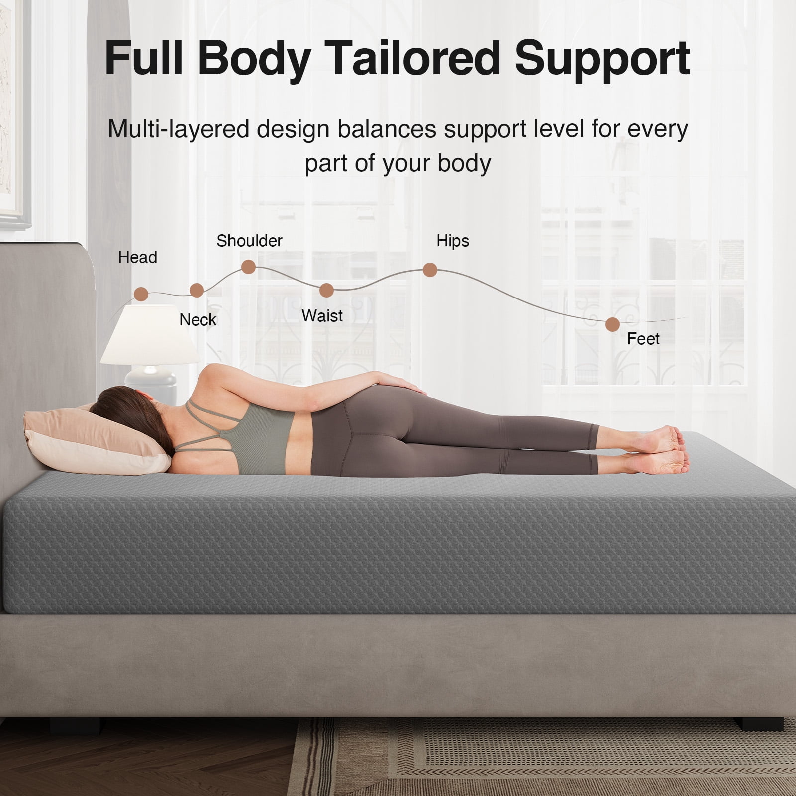 Novilla Full Size Mattress in a Box, 10 Inch Gel Memory Foam Mattress Full for Cool Night Sleep & Pressure Relief, Full Mattresses with Wave Airflow Foam Core for Enhanced Support & Breathabilit