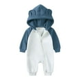 thumbnail image 2 of Fozruso Unisex Baby Boys Girls Long Sleeve Baby Zipper Bear Ears Hooded Lined Jumpsuits Romper Warm Outfit Clothes Boys Jumpsuit Romper Sizes 12-18 Months, 2 of 7