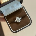 thumbnail image 4 of 6 Carat 3 Stone Moissanite Rings for Women D Color VVS1 Clarity Pear Shaped Diamond Ring 925 Sterling Silver Engagement Ring Size 5-9, 4 of 8