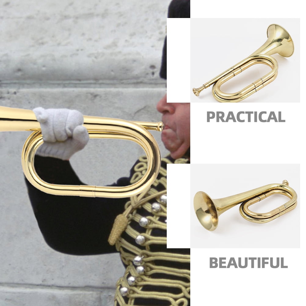 OUNONA Golden Bugle Trumpet for Beginners - Perfect Wind Instrument for Music Practice, Performance, and Learning Sessions