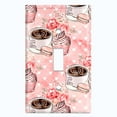 thumbnail image 2 of Metal Light Switch Wall Plate Outlet Cover (Coffee Mocha Espresso Heart Cupcake Macaron Flower Bouquet Pink - Single Toggle), 2 of 2