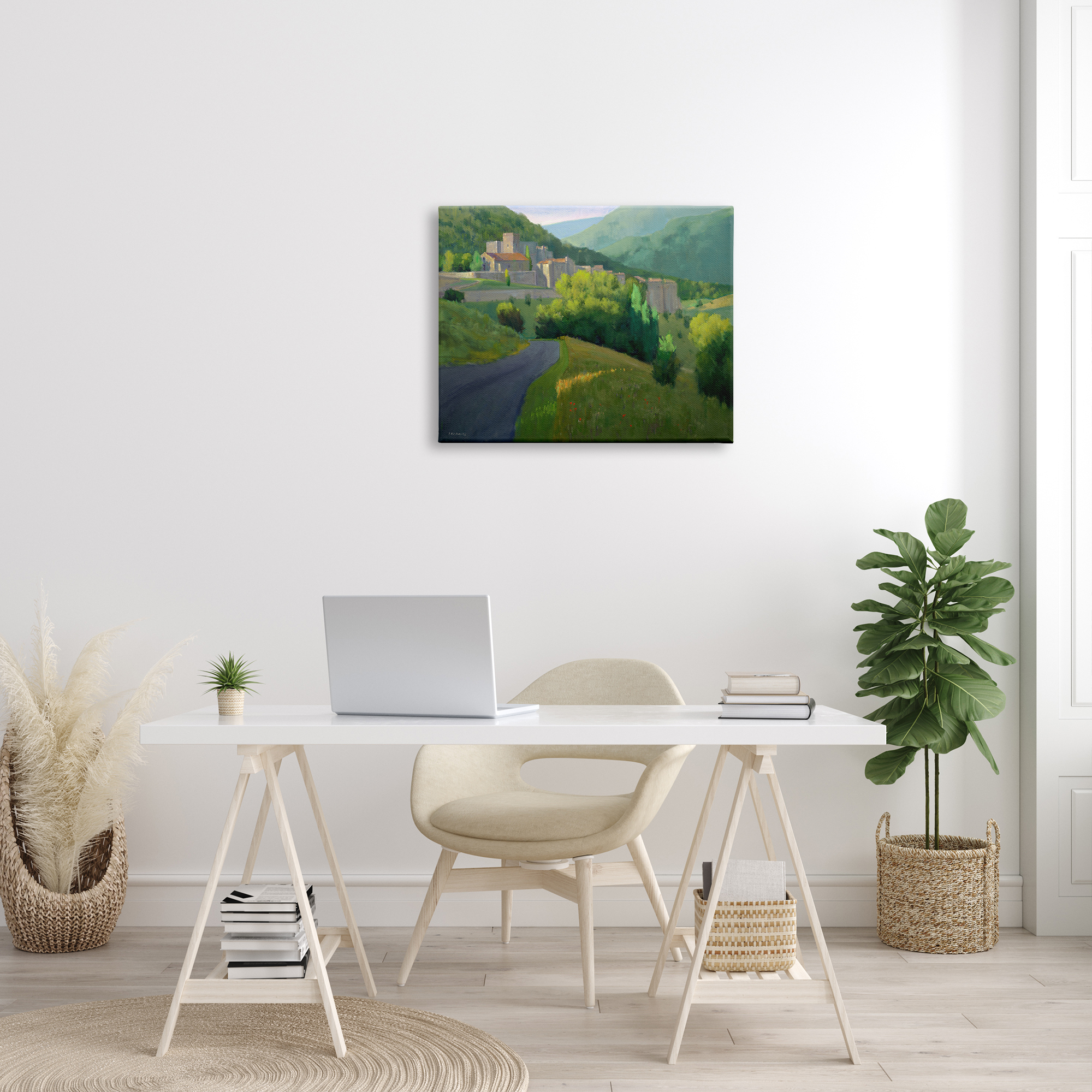 Stupell Industries Winding Road Path Distant Rural Farm Town Graphic Art Gallery Wrapped Canvas Print Wall Art, Design by Ian Roberts