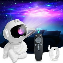 Astronaut Holding The Moon LED Nebula Star Projector Night Light,with Remote Control,USB Powered,360°Rotation,Perfect for Living Room,Bedroom,Party Decoration,Birthday Gifts (White)