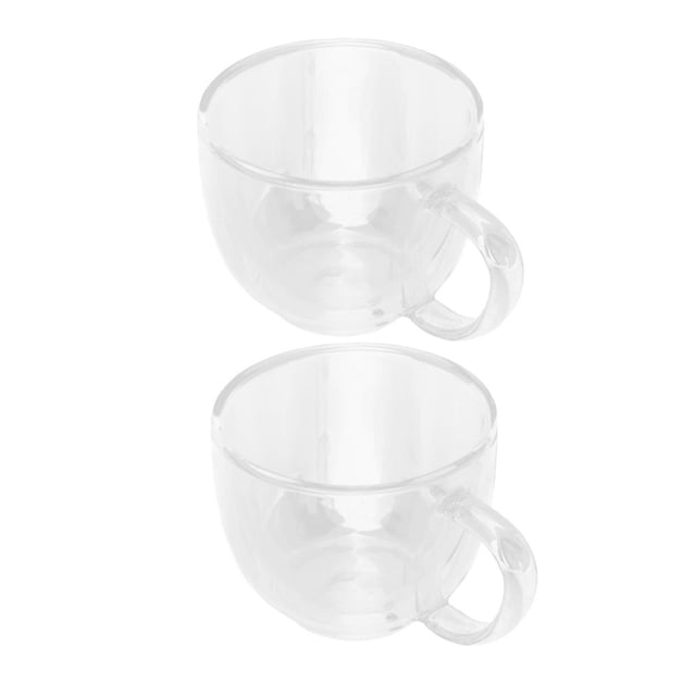 de 2 Vaso de Cristal con Aislamiento Térmico para Bebidas Calientes y Frías