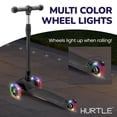 thumbnail image 5 of Hurtle Mini Kickboard Scooter for Kids - Height Adjustable 25''-28'', Lightweight 3-Wheel with LED Light-up Wheels, Anti-Slip,Indoor/Outdoor Fun, Micro Scooters for Ages 2-5 (Watermelon), 5 of 7