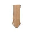 thumbnail image 2 of BLISSFUL STEP Women's Side Zipper Round Toe Block Heel Ankle Boots Khaki 9, 2 of 7