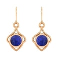 thumbnail image 1 of 6mm Rond Lapis 925 Argent Rose Vermeil Fil Délicate Femmes Boucles d'Oreilles de Fiançailles, 1 of 4