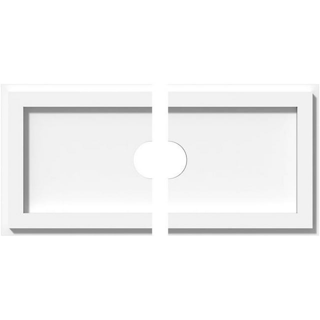 Ekena Millwork CMP16X8RE2-02000 2 in. ID x 5.5 in. Rectangle Architectural Grade Médaillon de Plafond Contemporain PVC - 2 Pièces