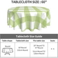 thumbnail image 4 of Gingham Buffalo Check Green And White Plaid Farm Waterproof Picnic Patio Party Round Table Cloth Cover Decorations Fabric 60 Inch Circular Tablecloth For 20-47 Inch Home Dining Room Kitchen Decor, 4 of 6