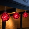 thumbnail image 3 of 6" Red LED Hanging Crystal Sphere Ball Outdoor Christmas Decoration, 3 of 9