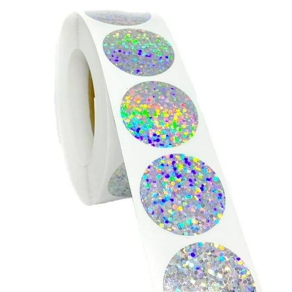 500 PCS Holographic Silvery Stickers, Self Adhesive Metallic Glitter Foil Stickers Reflective Star Stickers