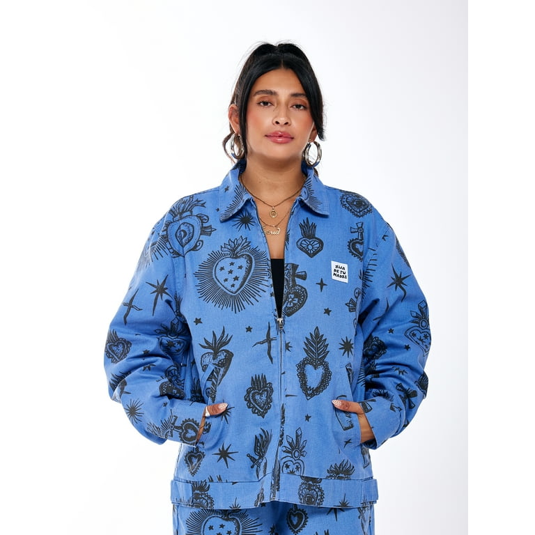 【新品未使用】deres secret heart shirt jacket Hija De Tu Madre, Unisex Graphic Zip-Up Jacket, Sacred Heart