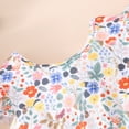 thumbnail image 3 of Gibobby pantalones siameses Ropa de mono informal sin espalda con estampado floral de manga voladora para niñas pequeñas de verano(Blanco， 2-3 Años), 3 of 5