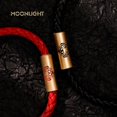 thumbnail image 2 of Pulsera de piel trenzada para hombre y mujer, brazalete con diseño de dragón del zodiaco, Punk, color rojo y negro, accesorios neutros, 2 of 5