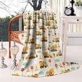 thumbnail image 2 of Cartoon Construction Vehicles Clouds Blanket,Comfortable Soft Flannel Throw Blanket,All Season,Warm Lightweight Blankets for Sofa Bed Couch Living Room Chair,60"x80", 2 of 4