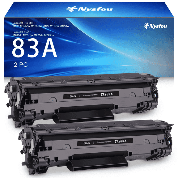 83X CF283X Black Toner Cartridge Compatible for HP 283A CF283A 83A 83X CF283X 283X for HP Laserjet Pro MFP M127fw M225dw M127fn M125nw M201dw M225dn M201n M125a Printer (Black, 2-Pack)
