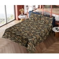 thumbnail image 4 of Ambesonne Floral Design Fitted & Flat Sheet with Shams 4 Pcs Set, Paisley Flowers Print, King, Pistachio Green Marigold, 4 of 5