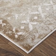 thumbnail image 6 of 7' X 10' Tan and Ivory Abstract Power Loom Worn Faded Area Rug, 6 of 9