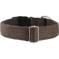 thumbnail image 2 of Cotton Web Adjustable Dog Collar with Locking Device 4 Sizes Brown (Large: Neck 16"-23"; Width 1"), 2 of 2