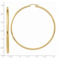 thumbnail image 2 of 14k Yellow Gold Hinged post Polished Hoop Earrings 65mm long 2.75mm Thick Hoop Earring for Women, 2 of 2