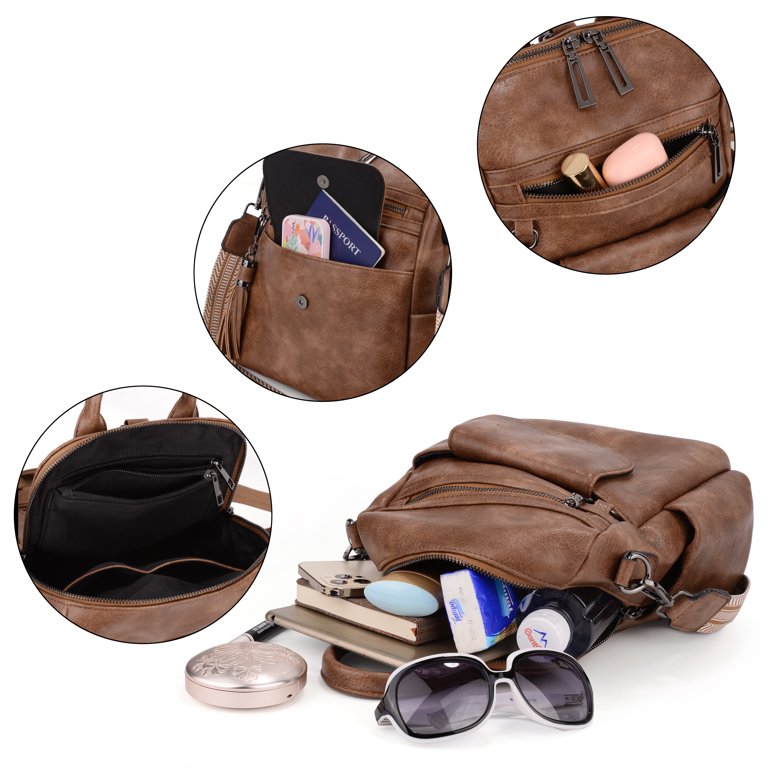 Vegan Leather Backpack Purse Multipurpose Travel Shoulder Bag Women Amazon.com: sqlp Daily Use Backpack Purse for Women Vegan  main image 2
