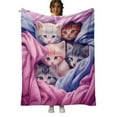 thumbnail image 6 of Cute Cat Blanket, Soft Animal Pattern Throw Blanket, 59x39.37Inch Cozy Warm Blankets, Lightweight and Comfortable Color Cat Throw Blanket, 1Pcs Gifts for People Love Cats, 6 of 9