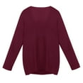 thumbnail image 4 of Baqcunre Sweaters For Women Women Fashion V Neck Loose Pullover Solid Color Long Sleeves Sweater Tops Womens Tops Hoodies For Women Wine XXL, 4 of 6