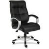 Lorell Executive Chair Black Leather Seat - 5-star Base - Black - 20" Seat Width x 20" Seat Depth - 27" Width x 32" Depth x 44.5" Height - 1 Each
