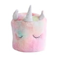 thumbnail image 1 of 1 unidad de caja de pañuelos de felpa redonda de unicornio, contenedor de pañuelos de papel suave para el restaurante del hotel en casa, 1 of 5