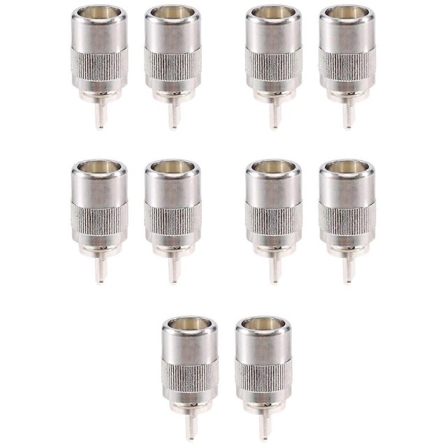 10pcs Connector UHF male PL259 plug solder RG8 RG213 LMR400 7D-FB cable silver