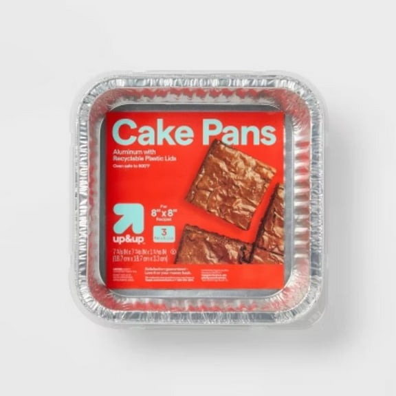 Aluminum Foil Cake Pan with Lids - 3ct