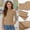 Brown, variant on Long Sleeve Shirts for Girls Solid Rib Cuff Crew Neck Pullover for Youth 5 to 16 Years Wear