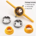 thumbnail image 2 of 6piezas Herramienta para Hacer Roscas PVC, Enhebrador Tubos, Juego Herramientas Plomería, Juego Troqueles Redondos para Tubos con 3 Troqueles 1/2 Pulgada, 3/4pulgadas y 1pulgada NPT, 2 of 7