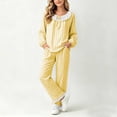 thumbnail image 6 of CYRBOKO Loungewear Sets for Girls, 2 Pieces Long Sleeve Cotton Elastic Waist Sleepwear Sets Yellow Size 5-6 T, 6 of 7