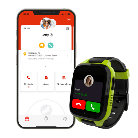 Xplora - Kids' XGO3 (GPS + Cellular) Smart Watch 42mm Calls, Messages, SOS, GPS Tracker, Camera, Step Counter, SIM Card - Green