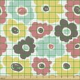 thumbnail image 2 of Flower Fabric by the Yard Upholstery, Cartoon Hand Drawn Simple Floral Cheery Spring Pattern, Decorative Fabric for DIY and Home Accents, Pastel Yellow Coral by Ambesonne, 2 of 5