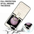 thumbnail image 6 of ChicShell Case for Samsung Galaxy Z Flip6 with Ring Buckle, Slim Thin Luxury PU Leather Shockproof [Comfortable Grip] Full Body Protective Case for Samsung Galaxy Z Flip6 - White Leopard, 6 of 7