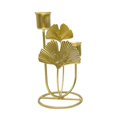 thumbnail image 3 of Portavelas cónico con escultura de hoja de Ginkgo, decoración de mesa multiusos decorativa para , decoración de chimenea, elegante 2 Copas Doradas, 3 of 8