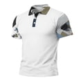 thumbnail image 5 of Homeyce Golf Polo Shirts for Men Short Sleeve Collar Polo Shirts Button Work Fashion Casual Classic Polo Sweatshirt Solid Color Golf Shirts,White M, 5 of 5
