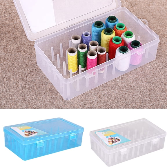 D-GROEE 42 Axis Transparent PP Organizer Container Storage Box for Needle Wire Sewing Threads Small Accessories
