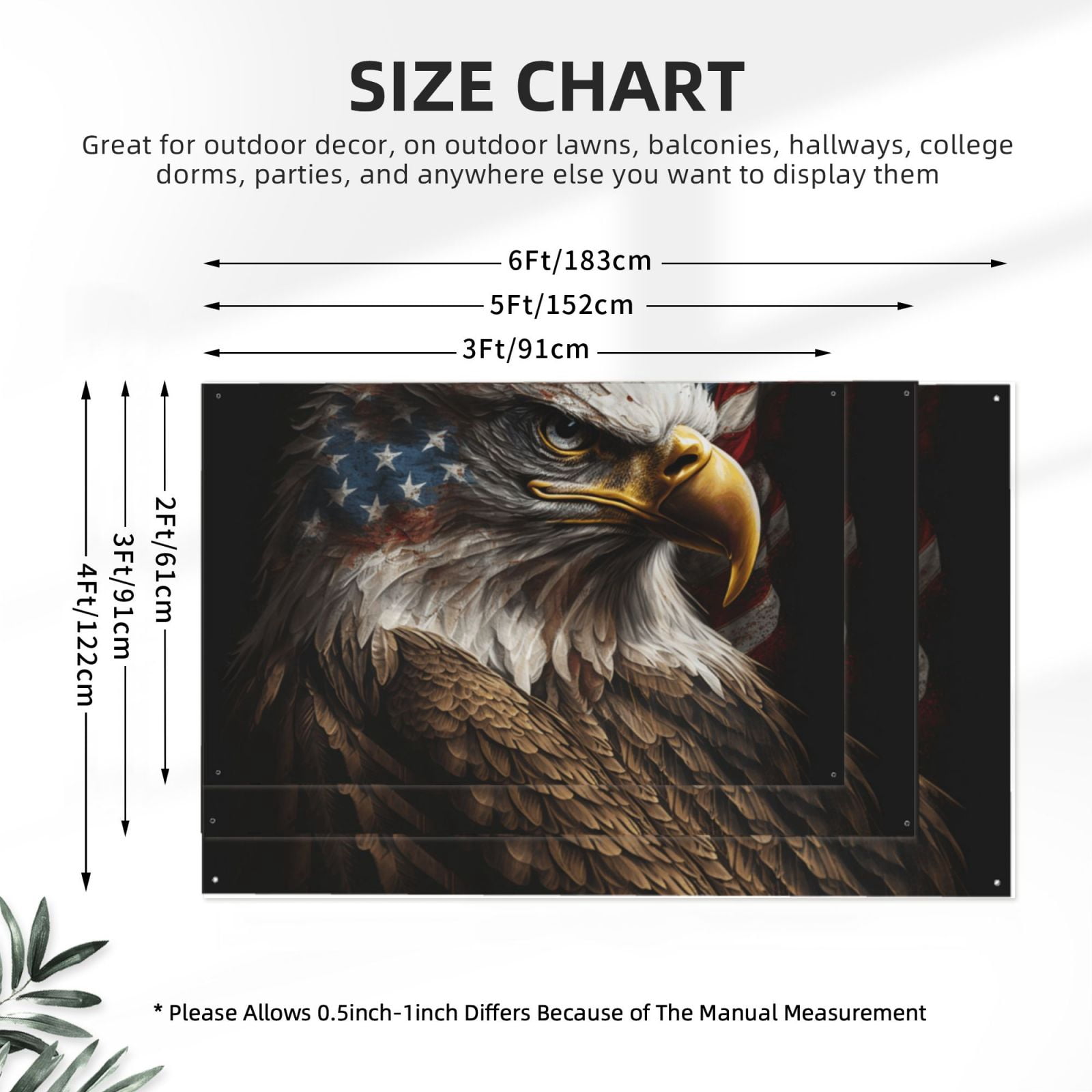 American Flag Bald Eagle USA Four Hole Decorated Banner Flag for Garden Yard Home Decoration Indoor Outdoor 4x6 Ft