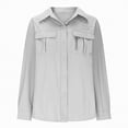 thumbnail image 7 of Gvdentm Womens Button Dress Shirts S-2XL Solid Long Sleeve Formal Collared Shirt Casual Business Blouse for Women (Light Gray,XL), 7 of 7