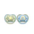 thumbnail image 1 of Philips Avent Ultra Air Pacifier 0-6m, smiling sun / blue rainbow, 2 pack, SCF085/58, 1 of 9