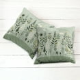 thumbnail image 2 of Ambesonne Monstera Throw Pillow Cover Pack of 2, Scandinavian Botanical Art, 2 Pcs-16"x16", Pale Green Coconut Fawn, 2 of 5