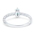 thumbnail image 3 of Vintage Style Twisted Band Marquise Cut Ring Paraiba Tourmaline CZ 925 Sterling Silver Size 9, 3 of 5