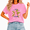 1-Pink, variant on Women Witty Rat Art Tee Washed Retro Sketch Animal Top Cute Star Pun Graphic Blouse Creative Meme Shirt for Daily Wear Street Style